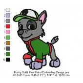 Rocky Outfit Paw Patrol Embroidery Design